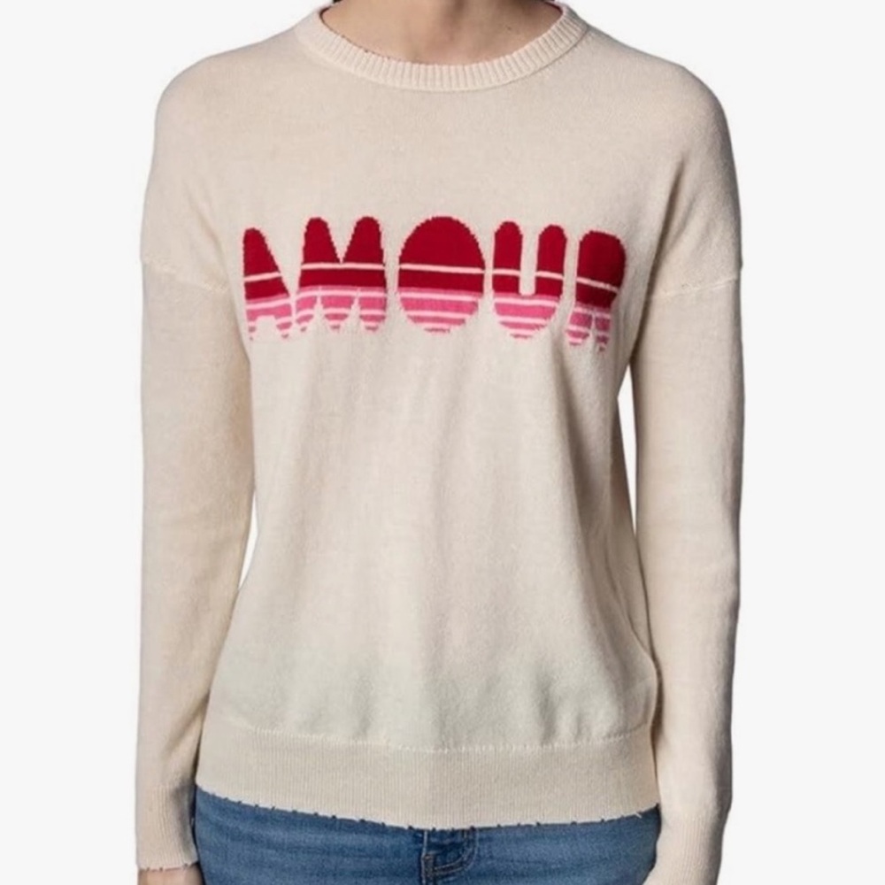 NWT Zadig & Voltaire Gaby Amour Sweater in Crème